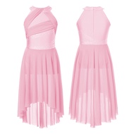 DGJLI ชุดยิมนาสติกลีลายิมนาสติกลีลาเต้นรำชุดละตินสมัยใหม่สำหรับเด็กผู้หญิงชุดเล่นสเก็ตน้ำแข็งประดับพ