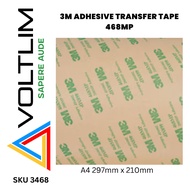 3M Adhesive Transfer Tape 468MP 200MP A4 297mm x 210mm Voltlim SKU 3468