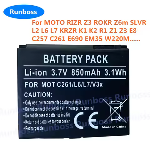 New 850mAh BC50 Battery For Motorola MOTO RIZR Z3 ROKR Z6m SLVR L2 L6 L7 KRZR K1 K2 R1 Z1 Z3 E8 C257
