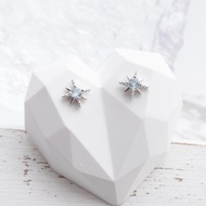 藍托帕石925純銀星芒耳環