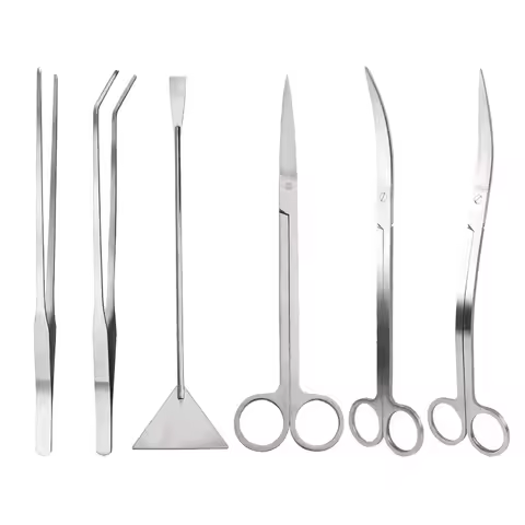 Aquarium Accessories Hard Stainless Steel Aquarium Tool Scissor Tweezers Plants Wave Scissors Fish T