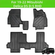 For19-22 Delica D5 D:5 RHD TPE Car Floor Mat/Rear trunk Mat