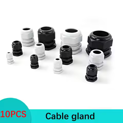 Waterproof Cable Gland 10pcs Cable entry IP68 PG7 for 3-6.5mm PG9 PG11 PG13.5 PG16 PG19/21/ White Bl