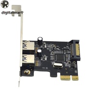 RL PCIE Expansion Card PCI-E to 2-Port USB3.0 5Gbps Convert Card Riser for Win7/8/9/10/Linux