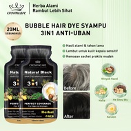 CrownCare Bubble Hair Dye Shampoo - Ammonia-Free & SLS, Anti-Gray Hair Care, Suitable for Men & Wome