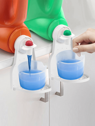 2入組洗衣精杯固定架，可防止洗衣液洒出和滴漏