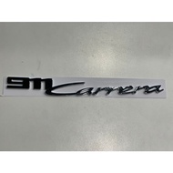 Porsche 911 Carrera Emblem Logo Wording Metal chrome