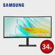 (登錄送手機-限時) SAMSUNG 34吋 ViewFinity S6 Ultra WQHD 高解析度曲面顯示器 S34C652UAC