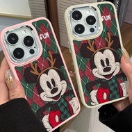 Cute Mickey Phone Case Compatible for IPhone 11 12 13 Pro 14 15 7 8 Plus SE 2020 XR X XS Max Shockproof Large Hole Frame TPU Soft Case Protective Casing