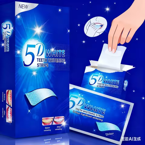 7/14 Pairs Teeth Brightening Strips for Teeth, 5D Whitener Strips Reduced Sensitivity White Strips f