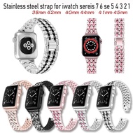 Beiziye iwatch 7 Diamond Stainless Steel Metal Strap iwatch series 7 6 se 5 4 3 2 1 Strap Bracelet R