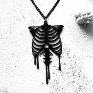 Skeleton Necklace Dark Illness Series Gothic Lolita Halloween Gothic Acrylic Accessories Skeleton Bo