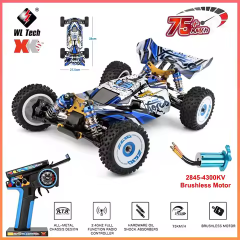 124017 Wltoys -V8 1/12 2.4G Racing RC Cars 4WD Brushless Motor 75Km/H High Speed Remote Control Off-