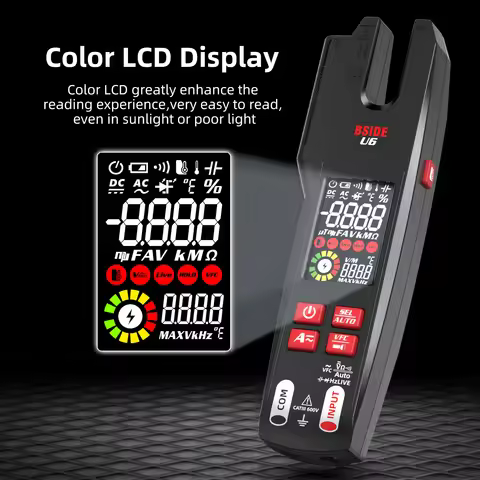 BSIDE U6/U6X Digital Clamp Meter 600A Professional Ammeter T-RMS DC/AC Current OpenJaw Electrical Te
