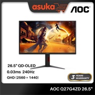 AOC Q27G4ZD 26.5" QD-OLED 240Hz 0.3ms HDR True Black 400 QHD Gaming Monitor
