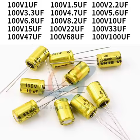 10pcs gold non-polar electrolytic capacitor NP100v 1/2.2/3.3U/4.7/10/15/22/33/47uf 8 * 12