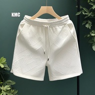 Short Shorts Men 3D Diamond Pattern Korean Version Simple Black White Casual Shorts
