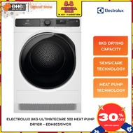 Electrolux 8.0kg UltimateCare 500 Heat Pump Dryer EDH803J5WCR SensiCare EDH803J5WR Mesin Pengering P