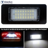 TIMEKEY 1PC Car Canbus LED License Number Plate Light Assembly Replacement White For Audi A1 A4 B8 A