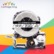 ST12KW LC-4TBN Black on Clear 1/2" (12mm) Label Tape for Epson LabelWorks LW-300 LW-300L LW-C410 Kin