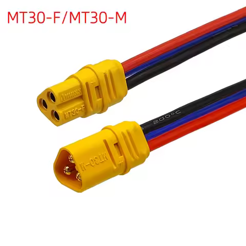 Amass MT30 Cable Connector Male Female MT30-F/M 3Pin Plug with Sheath Cover 18AWG Silicon Wire for R