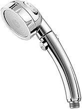Handheld Shower Head High Pressure Chrome 3 Spary Setting with ON/OFF Pause Switch Water Saving Adjustable Luxury Spa Detachable