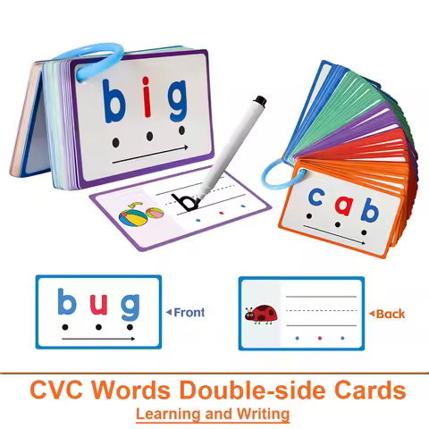 Montessori CVC Words Writing Cards, Phonics Games, Beginning Phonics Word Builders, Sorting Spelling