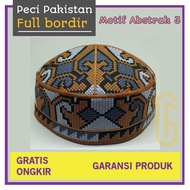 Peci Kopiah Pakistan Super Full Bordir Motif Abstrak