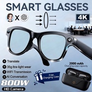 Smart AI Glasses 8MP HD Camera Video Recording Voice Call With Charging Case Intelligent AI Translat