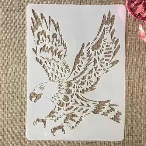 A4 29x21cm Hand Draw Eagle DIY Layering Stencils Painting Scrapbook Coloring Embossing Album Decorat