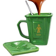 Unique Coffee Mug Trash Can Shape Mug Decorative Coffee Cups Funny Creative Cups with Toilet Shaped 