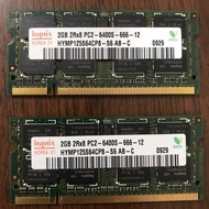 Hynix 2GB 2Rx8 PC2-6400S 666-12 SO-DIMM RAM (used)