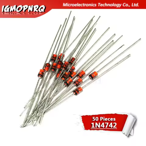 50pcs 1N4742A 1N4742 DO-41 1W 12V Zener diode new original