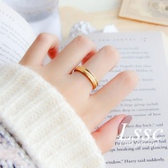 Frosted Cincin Silver Couple 18K Gold Non Fading  Cicin Murah Perempuan  Fashion Temperament Niche C