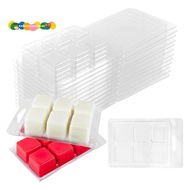 30pcs Wax Melt Container Clamshell Packaging Mold Box 6 Cavity Clear Plastic Cube Tray Wax Melt Clam
