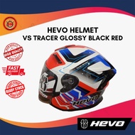 Helmet Hevo VS Tracer Glossy Black Red (Ready Stock) Helmet Open Face