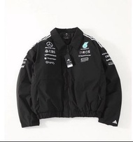 Adidas x MERCEDES-AMG 25SS聯名款F1潮流運動休閒寬鬆拉鍊夾克外套賽車服