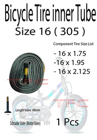 TFC Bicycle Inner Tube 16” (305) – Fits 1.50/1.70/1.95/2.125 Tires