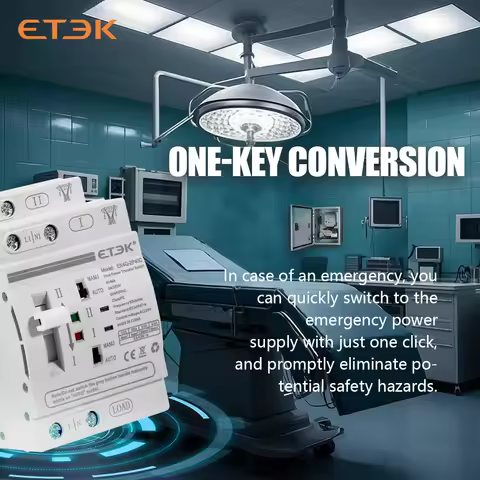 ETEK Din Rail 2P/4P 220V ATS Dual Power Automatic Transfer Switch Electrical Selector Switches Unint