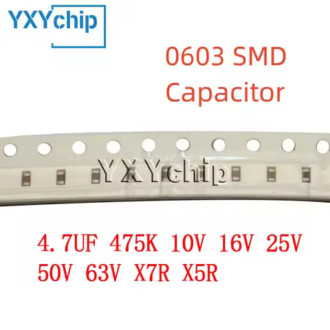 50PCS 0603 4.7UF 475K 10V 16V 25V 50V 63V X7R X5R 10% SMD Chip Multilayer Ceramic Capacitor
