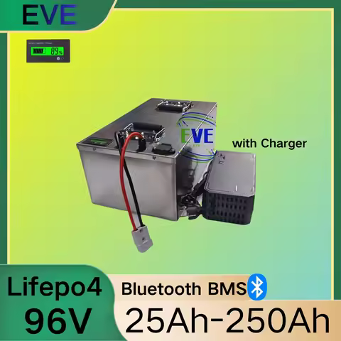Lifepo4 Battery with BMS, 32S for Electric Cars, Tour Bus Van, AGV, 96V, 25Ah, 50Ah, 70Ah, 100Ah, 12