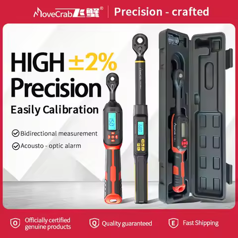 MOVECRAB Digital Torque Wrench 1.5-340N.m with Preset Values 2% Accuracy Buzzer and LED Flash Notifi