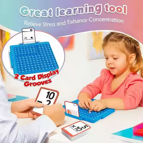 Montessori Math Flash Cards With Board Multiplication Table Chart Addition Subtraction Division Lear