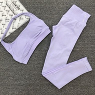 DFYNE Halter Beautiful Back Yoga Suit Short Halter Vest+High Waist Seamless Peach Fitness Trousers