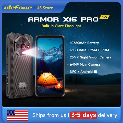 Ulefone Armor X16 Pro 5G Rugged Phone 10360mAh Up to 16GB RAM 256GB ROM 120Hz 6.56" Android Smartpho