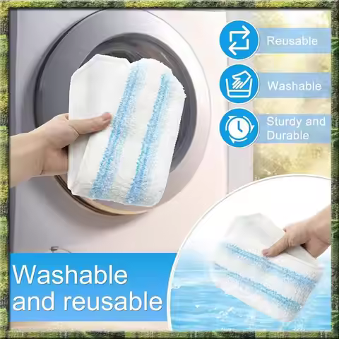 A63P Top 6 Pcs Mop Pads Replacements For O-Cedar H2pro Flat Mop System For Ocedar H2pro Flat Mop, Du