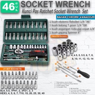 1/4 Socket Shock Wrench Set + Screwdriver Socket Tool Kit Set 46 PCS in 1