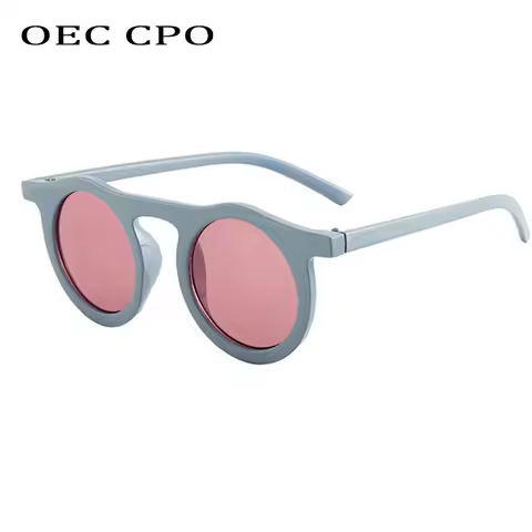 OEC CPO Classic Round Sunglasses Men Women Fashion Small Frame Sun Glasses Female Plastic Glasses Un