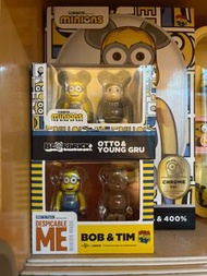 Be@rbrick Minions Otto & Young Gru, Bob & Tim
