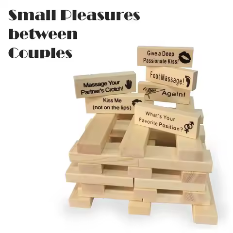 Couple Activity Date Night Idea Wooden Tower Game Valentine's Day Rolling Tower Stacking Building Bl